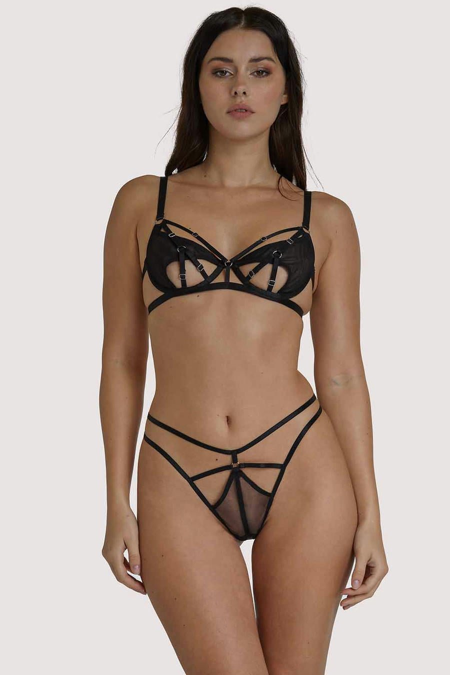 Reggiseno Penny Black in Tulle Cut - Out con Harness - Playful Promises - The Game Lingerie