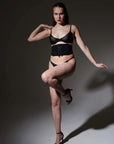 Reggiseno semi - aperto Sophie in microfibra con anelli placcati oro - ILONI by DILAN - The Game Lingerie