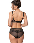 Set completo Elisif pizzo nero e bordeaux - ROZA LINGERIE - The Game Lingerie