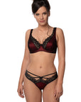 Slip Elisif pizzo nero e bordeaux - ROZA LINGERIE - The Game Lingerie