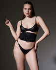 Slip Sophie in microfibra con anelli placcati oro - ILONI by DILAN - The Game Lingerie