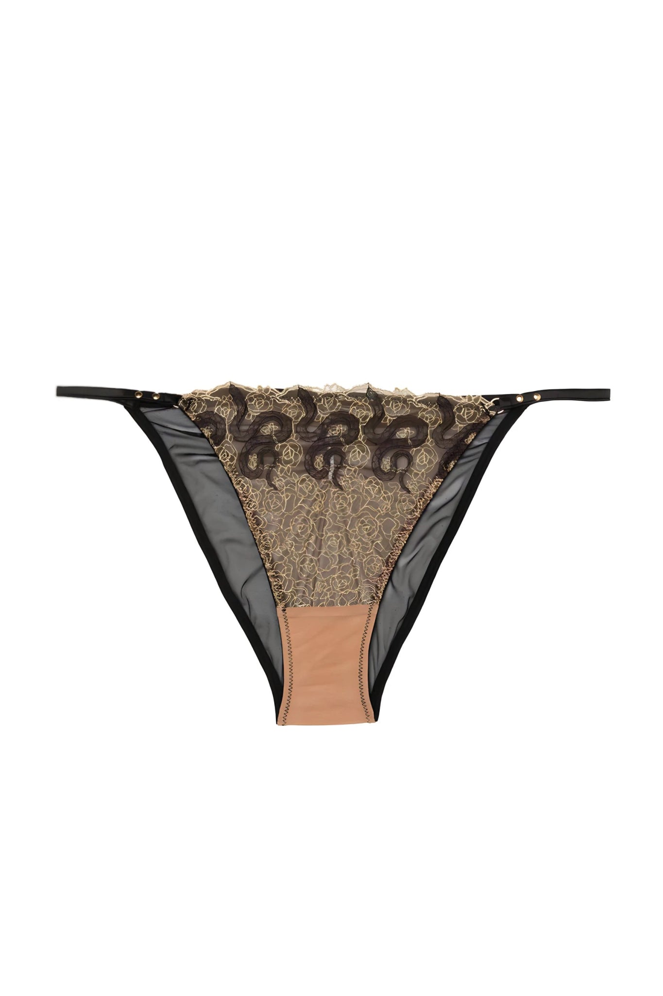 Slip Tanga - Amal con ricamo dorato e serpenti - Playful Promises - The Game Lingerie