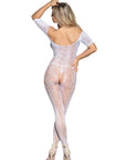 SUBBLIME - 951818 BODYSTOCKING A RETE SENZA CAVALLO CON MOTIVO ROSE BIANCHE TAGLIA UNICA - SUBBLIME BODYSTOCKINGS - Intimo per le occasioni speciali | The Game Lingerie
