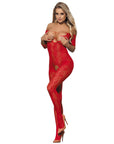 SUBBLIME - 951825 BODYSTOCKING A RETE SENZA CAVALLO CON MOTIVO ROSE ROSSE TAGLIA UNICA - SUBBLIME BODYSTOCKINGS - Intimo per le occasioni speciali | The Game Lingerie