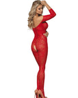 SUBBLIME - 951825 BODYSTOCKING A RETE SENZA CAVALLO CON MOTIVO ROSE ROSSE TAGLIA UNICA - SUBBLIME BODYSTOCKINGS - Intimo per le occasioni speciali | The Game Lingerie
