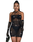 SUBBLIME - 952235 ABITO A RETE CON STRASS NERO TAGLIA UNICA - SUBBLIME DRESSES - Intimo per le occasioni speciali | The Game Lingerie