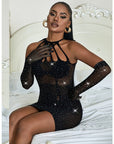 SUBBLIME - 952235 ABITO A RETE CON STRASS NERO TAGLIA UNICA - SUBBLIME DRESSES - Intimo per le occasioni speciali | The Game Lingerie