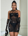 SUBBLIME - 952235 ABITO A RETE CON STRASS NERO TAGLIA UNICA - SUBBLIME DRESSES - Intimo per le occasioni speciali | The Game Lingerie