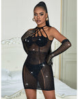 SUBBLIME - 952235 ABITO A RETE CON STRASS NERO TAGLIA UNICA - SUBBLIME DRESSES - Intimo per le occasioni speciali | The Game Lingerie