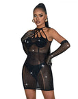 SUBBLIME - 952235 ABITO A RETE CON STRASS NERO TAGLIA UNICA - SUBBLIME DRESSES - Intimo per le occasioni speciali | The Game Lingerie