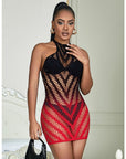 SUBBLIME - 952242 VESTITO ELASTICO A RETE DEGRADATA ROSSO E NERO TAGLIA UNICA - SUBBLIME DRESSES - Intimo per le occasioni speciali | The Game Lingerie