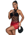 SUBBLIME - 952242 VESTITO ELASTICO A RETE DEGRADATA ROSSO E NERO TAGLIA UNICA - SUBBLIME DRESSES - Intimo per le occasioni speciali | The Game Lingerie