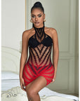 SUBBLIME - 952242 VESTITO ELASTICO A RETE DEGRADATA ROSSO E NERO TAGLIA UNICA - SUBBLIME DRESSES - Intimo per le occasioni speciali | The Game Lingerie