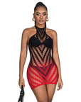 SUBBLIME - 952242 VESTITO ELASTICO A RETE DEGRADATA ROSSO E NERO TAGLIA UNICA - SUBBLIME DRESSES - Intimo per le occasioni speciali | The Game Lingerie