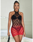 SUBBLIME - 952242 VESTITO ELASTICO A RETE DEGRADATA ROSSO E NERO TAGLIA UNICA - SUBBLIME DRESSES - Intimo per le occasioni speciali | The Game Lingerie