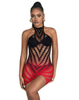 SUBBLIME - 952242 VESTITO ELASTICO A RETE DEGRADATA ROSSO E NERO TAGLIA UNICA - SUBBLIME DRESSES - Intimo per le occasioni speciali | The Game Lingerie
