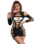 SUBBLIME - 952266 VESTITO ELASTICO A RETE MANICA LUNGA NERO TAGLIA UNICA - SUBBLIME DRESSES - Intimo per le occasioni speciali | The Game Lingerie