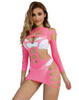SUBBLIME - 952273 VESTITO ELASTICO A RETE MANICA LUNGA ROSA TAGLIA UNICA - SUBBLIME DRESSES - Intimo per le occasioni speciali | The Game Lingerie