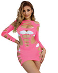 SUBBLIME - 952273 VESTITO ELASTICO A RETE MANICA LUNGA ROSA TAGLIA UNICA - SUBBLIME DRESSES - Intimo per le occasioni speciali | The Game Lingerie