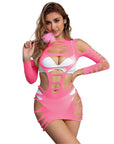SUBBLIME - 952273 VESTITO ELASTICO A RETE MANICA LUNGA ROSA TAGLIA UNICA - SUBBLIME DRESSES - Intimo per le occasioni speciali | The Game Lingerie