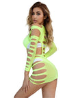 SUBBLIME - 952280 VESTITO ELASTICO A RETE MANICA LUNGA VERDE TAGLIA UNICA - SUBBLIME DRESSES - Intimo per le occasioni speciali | The Game Lingerie