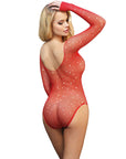 SUBBLIME - 952303 BODY LUCIDO CON SPALLE SCOPERTE MANICA LUNGA ROSSO TAGLIA UNICA - SUBBLIME BODIES - Intimo per le occasioni speciali | The Game Lingerie