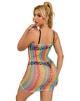 SUBBLIME - 952365 VESTITO A RETE CON SPALLE NUDE ARCOBALENO TAGLIA UNICA - SUBBLIME DRESSES - Intimo per le occasioni speciali | The Game Lingerie