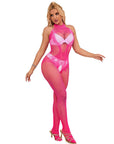 SUBBLIME - 952389 BODYSTOCKING A RETE E PIZZO SENZA CAVALLO CON COLLO ALTO ROSA TAGLIA UNICA - SUBBLIME BODYSTOCKINGS - Intimo per le occasioni speciali | The Game Lingerie