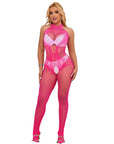 SUBBLIME - 952389 BODYSTOCKING A RETE E PIZZO SENZA CAVALLO CON COLLO ALTO ROSA TAGLIA UNICA - SUBBLIME BODYSTOCKINGS - Intimo per le occasioni speciali | The Game Lingerie