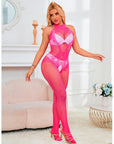 SUBBLIME - 952389 BODYSTOCKING A RETE E PIZZO SENZA CAVALLO CON COLLO ALTO ROSA TAGLIA UNICA - SUBBLIME BODYSTOCKINGS - Intimo per le occasioni speciali | The Game Lingerie