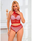 SUBBLIME - 952402 SET RETE CON DIAMANTI ROSA TAGLIA UNICA - SUBBLIME SETS - Intimo per le occasioni speciali | The Game Lingerie