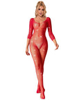 SUBBLIME - 952419 BODYSTOCKING A RETE CON STRASS MANICA LUNGA ROSSO TAGLIA UNICA - SUBBLIME BODYSTOCKINGS - Intimo per le occasioni speciali | The Game Lingerie