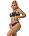 SUBBLIME - 952426 VESTITO A RETE MANICA LUNGA ARCOBALENO TAGLIA UNICA - SUBBLIME DRESSES - Intimo per le occasioni speciali | The Game Lingerie