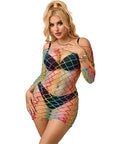 SUBBLIME - 952426 VESTITO A RETE MANICA LUNGA ARCOBALENO TAGLIA UNICA - SUBBLIME DRESSES - Intimo per le occasioni speciali | The Game Lingerie
