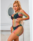 SUBBLIME - 952426 VESTITO A RETE MANICA LUNGA ARCOBALENO TAGLIA UNICA - SUBBLIME DRESSES - Intimo per le occasioni speciali | The Game Lingerie