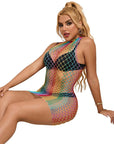 SUBBLIME - 952433 VESTITO A RETE SENZA MANICHE COLLO ALTO ARCOBALENO TAGLIA UNICA - SUBBLIME DRESSES - Intimo per le occasioni speciali | The Game Lingerie