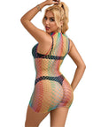 SUBBLIME - 952433 VESTITO A RETE SENZA MANICHE COLLO ALTO ARCOBALENO TAGLIA UNICA - SUBBLIME DRESSES - Intimo per le occasioni speciali | The Game Lingerie
