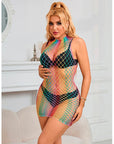 SUBBLIME - 952433 VESTITO A RETE SENZA MANICHE COLLO ALTO ARCOBALENO TAGLIA UNICA - SUBBLIME DRESSES - Intimo per le occasioni speciali | The Game Lingerie