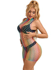 SUBBLIME - 952433 VESTITO A RETE SENZA MANICHE COLLO ALTO ARCOBALENO TAGLIA UNICA - SUBBLIME DRESSES - Intimo per le occasioni speciali | The Game Lingerie