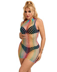 SUBBLIME - 952433 VESTITO A RETE SENZA MANICHE COLLO ALTO ARCOBALENO TAGLIA UNICA - SUBBLIME DRESSES - Intimo per le occasioni speciali | The Game Lingerie