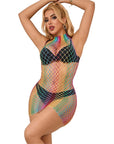 SUBBLIME - 952433 VESTITO A RETE SENZA MANICHE COLLO ALTO ARCOBALENO TAGLIA UNICA - SUBBLIME DRESSES - Intimo per le occasioni speciali | The Game Lingerie
