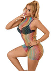 SUBBLIME - 952433 VESTITO A RETE SENZA MANICHE COLLO ALTO ARCOBALENO TAGLIA UNICA - SUBBLIME DRESSES - Intimo per le occasioni speciali | The Game Lingerie