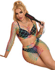 SUBBLIME - 952440 INSIEME A RETE 2 PEZZI MANICA LUNGA ARCOBALENO TAGLIA UNICA - SUBBLIME SETS - Intimo per le occasioni speciali | The Game Lingerie
