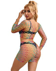 SUBBLIME - 952440 INSIEME A RETE 2 PEZZI MANICA LUNGA ARCOBALENO TAGLIA UNICA - SUBBLIME SETS - Intimo per le occasioni speciali | The Game Lingerie