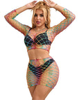 SUBBLIME - 952440 INSIEME A RETE 2 PEZZI MANICA LUNGA ARCOBALENO TAGLIA UNICA - SUBBLIME SETS - Intimo per le occasioni speciali | The Game Lingerie