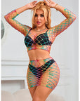 SUBBLIME - 952440 INSIEME A RETE 2 PEZZI MANICA LUNGA ARCOBALENO TAGLIA UNICA - SUBBLIME SETS - Intimo per le occasioni speciali | The Game Lingerie