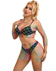SUBBLIME - 952440 INSIEME A RETE 2 PEZZI MANICA LUNGA ARCOBALENO TAGLIA UNICA - SUBBLIME SETS - Intimo per le occasioni speciali | The Game Lingerie