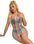 SUBBLIME - 952457 VESTITO A RETE SENZA MANICHE CON SPALLE SCOPERTE ARCOBALENO TAGLIA UNICA - SUBBLIME DRESSES - Intimo per le occasioni speciali | The Game Lingerie
