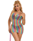 SUBBLIME - 952457 VESTITO A RETE SENZA MANICHE CON SPALLE SCOPERTE ARCOBALENO TAGLIA UNICA - SUBBLIME DRESSES - Intimo per le occasioni speciali | The Game Lingerie