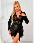 SUBBLIME - 953768 CAMICIA DA NOTTE IN PIZZO + PERIZOMA NERO L/XL - SUBBLIME SETS - Intimo per le occasioni speciali | The Game Lingerie